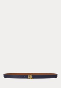 Logo Reversible Embossed Skinny Belt - Ceinture - refined navy/tan