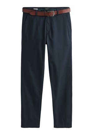 REGULAR FIT STRAIGHT LEG BELTED - Chino - navy blue