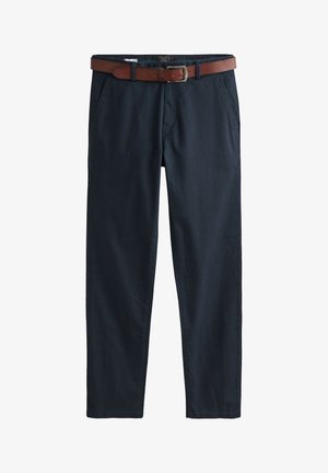 BELTED STRAIGHT FIT - Chinos - navy blue