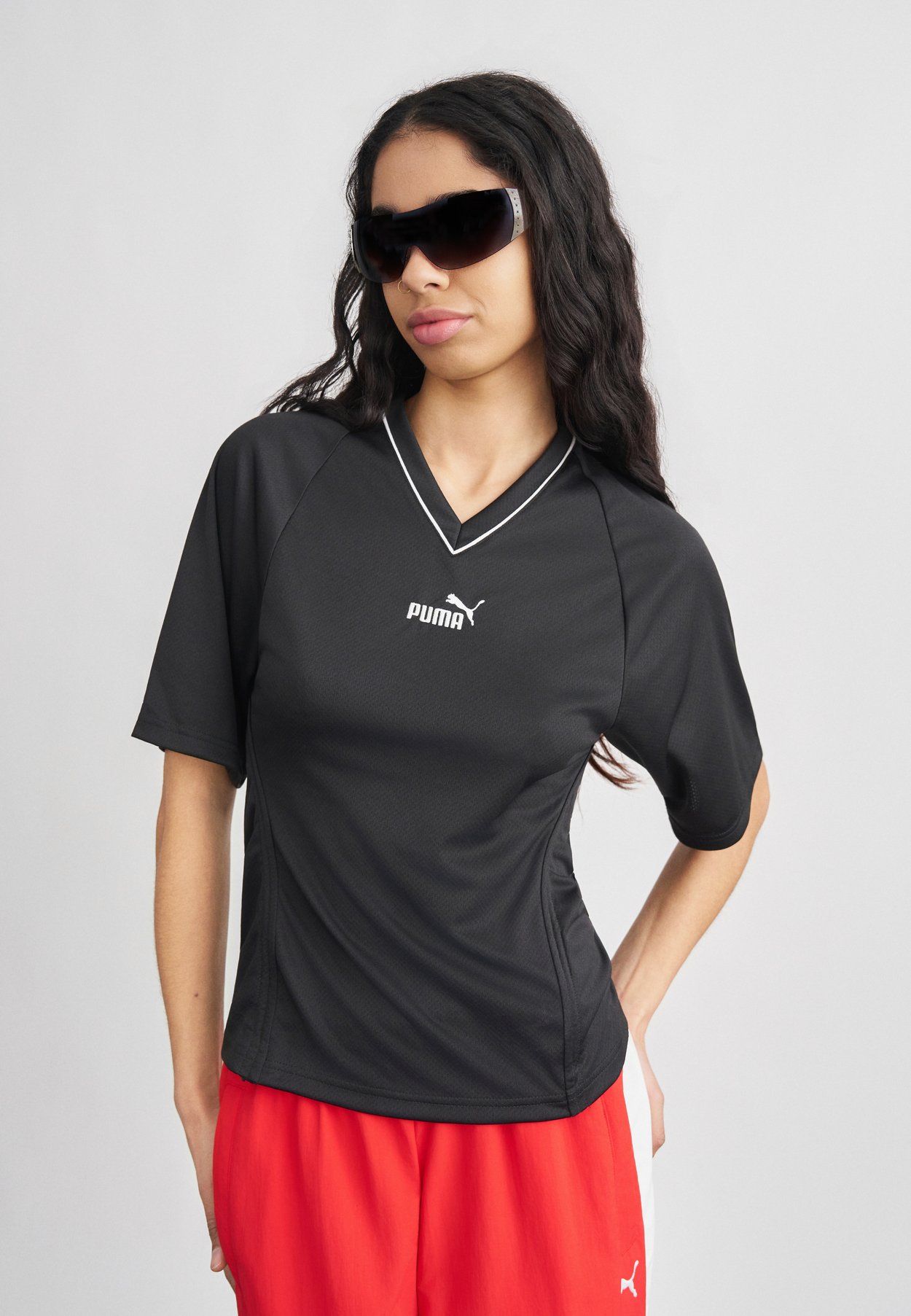 PUMA FUTURE ARCHIVE FITTED WAIST - Print T-shirt - black