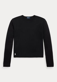 SHRUNKEN FIT JERSEY LONG SLEEVE TEE - Long sleeved top - black