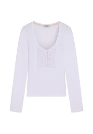 Guess, GJ LS LACE WAFFLE HENLEY TOP - T-shirt à manches longues - weiß