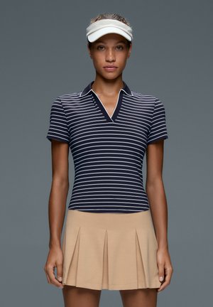 OYSHO, STRIPED COMFORTLUX SHORT-SLEEVED POLO SHIRT - Polo - navy blue