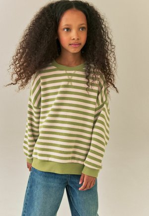 Next, REGULAR FIT - OVERSIZED COSY RIB SWEATSHIRT - Mikina - green stripe