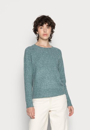 VMDOFFY O-NECK - Jumper - sea mossdetail/white melange
