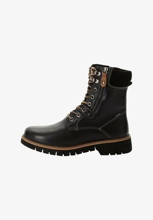 camel active, Enkellaarsjes met plateauzool - black