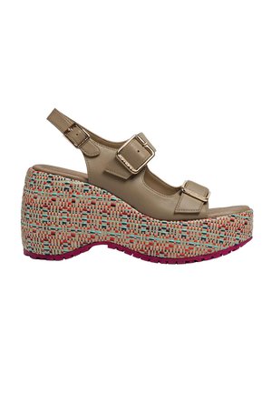 Sandali con zeppa - beige