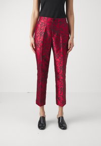 kate spade new york WINTER BLOOMS BROCADE PANT - Nadrágok - black/red