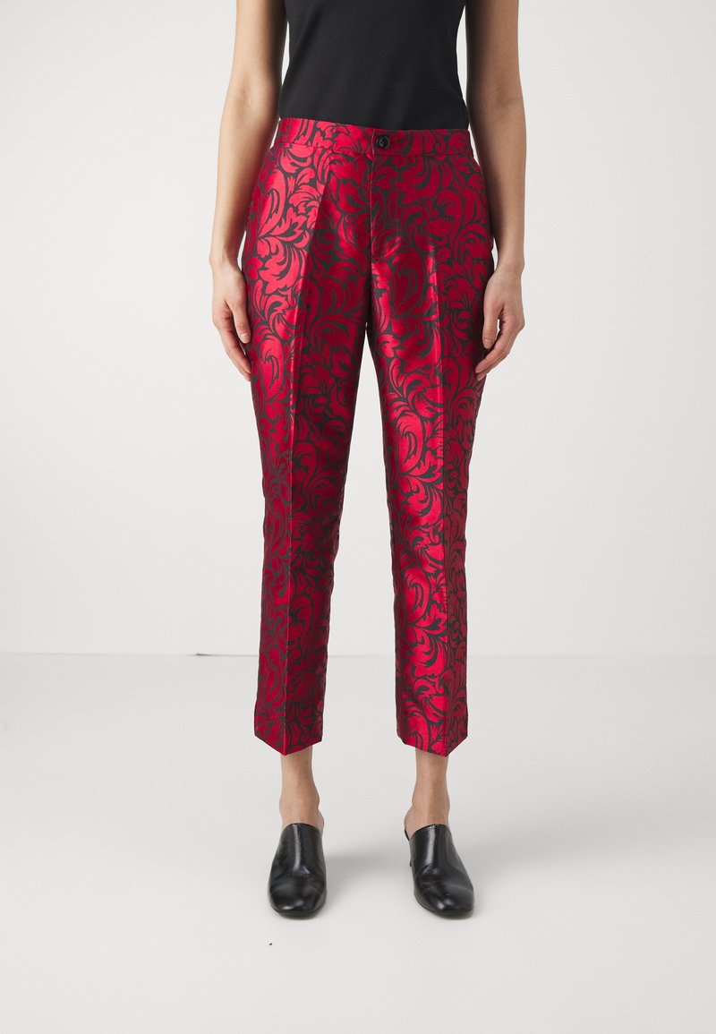 kate spade new york WINTER BLOOMS BROCADE PANT - Nadrágok - black/red