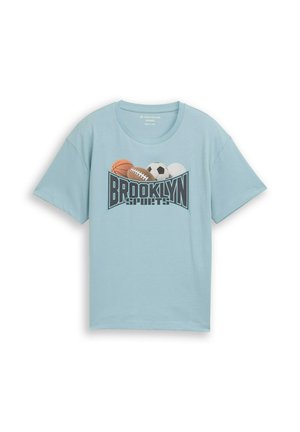 OVERSIZE MIT FOTO - T-Shirt print - light teal