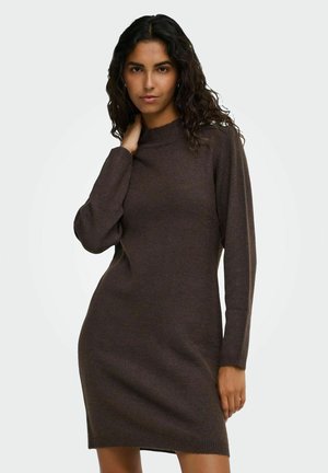 JDY JDYSUPER LIFE L/S BUTTON DRESS KNT - Robe pull - coffee bean