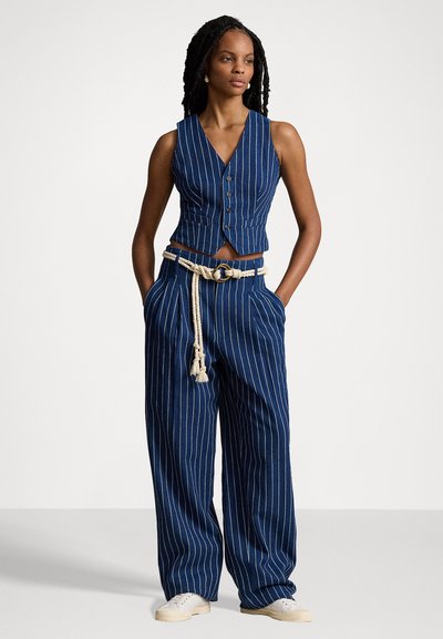 Polo Ralph Lauren EVAN FULL LENGTH WIDE - Pantalon classique - blava