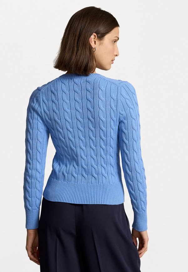 CABLE KNIT COTTON CREWNECK CARDIGAN - Cardigan4