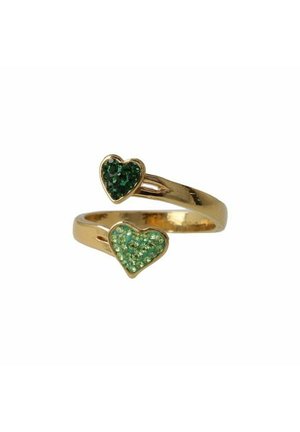 TWIN HEARTS - Ring - gold tone and green