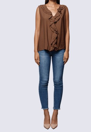 CON VOLANTES - Top - marron