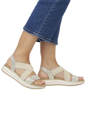 RIEMCHEN - Platform sandals - gold silbermetallic
