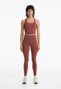 OYSHO COMFORTLUX HIGH - Legíny - kalhoty  - mottled brown