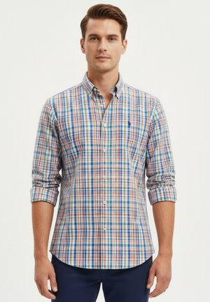 LARGA CUADRO MULTICOLOR - Camisa - azul