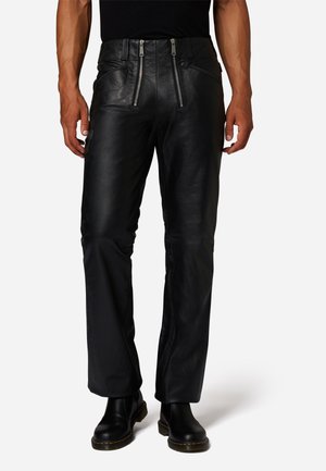 ZIMMERMANNS - Leather trousers - schwarz