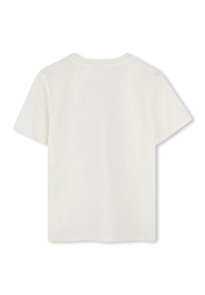 Korte mouwen t-shirt van off-white katoen, met een eenvoudige ronde hals en een effen rugontwerp zonder grafische elementen of versieringen.