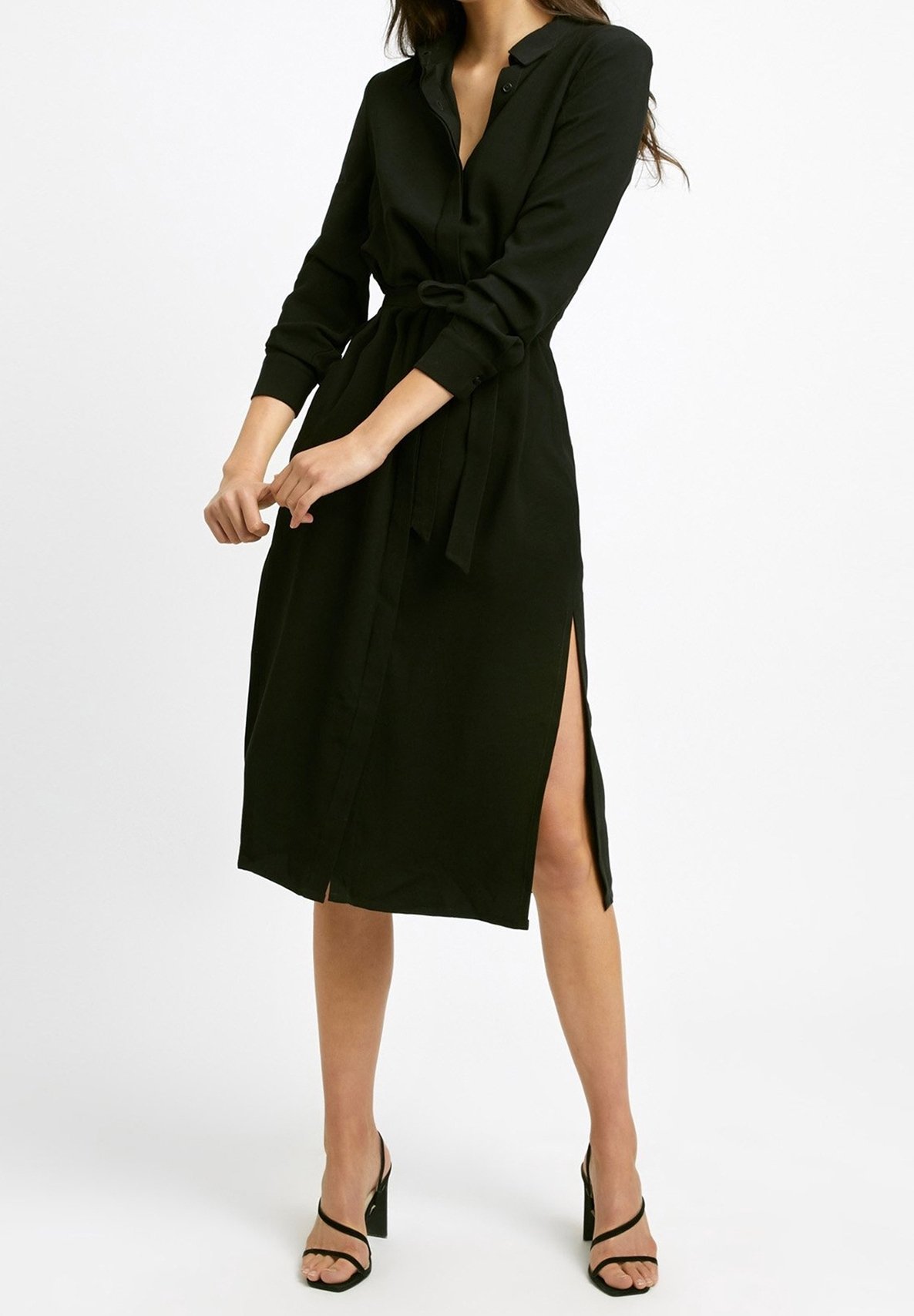 midi black lace dresses Clarissa | Black Lace Short-Sleeve Midi Dress