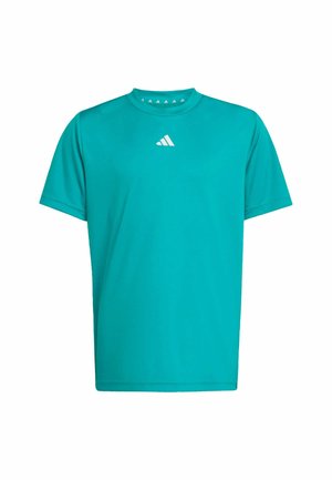 adidas Performance TRAIN ESSENTIALS LOGO - T-shirt basique - pure teal white