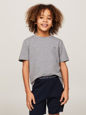 Tommy Hilfiger TEE UNISEX 2 PACK - Pamata T-krekls - medium grey heather/black