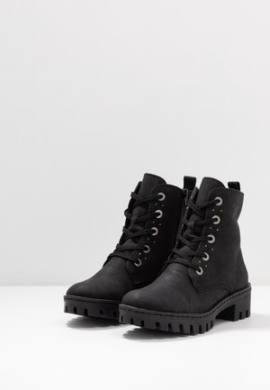 Schnürstiefelette - black