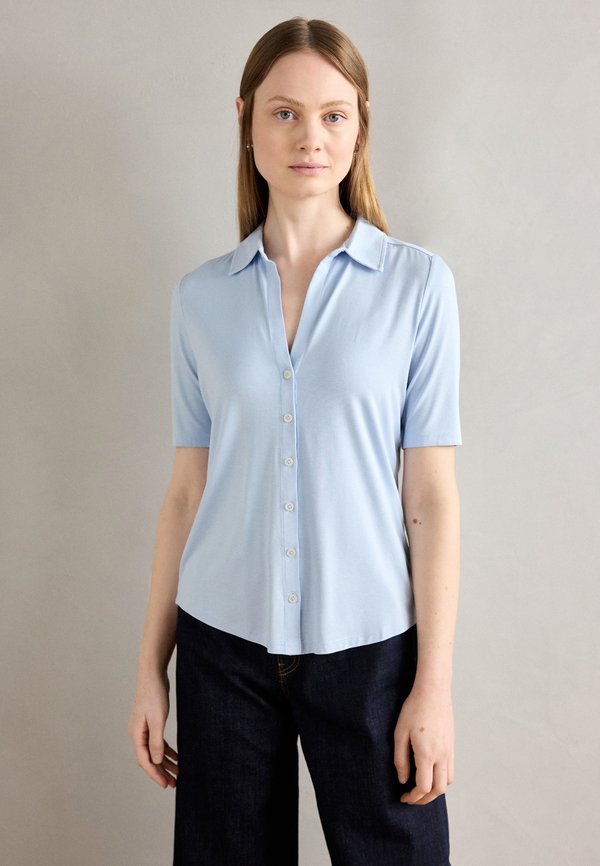 SHORT SLEEVE - Button-down blouse - smooth sky