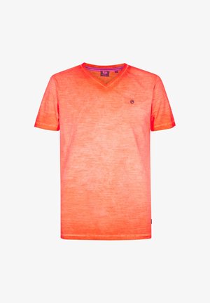 Petrol Industries, V-NECK POLARISSUR - T-Shirt basic - fiery coral