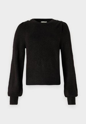 JDY, JDYELANORA O NECK BUTTON - Svetrík - black