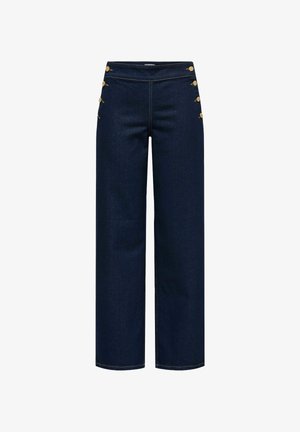 JDY, JEANS MIT WEITEM BEIN JDYLIZZIE MITTLERE TAILLE WEITER BEINSCHNITT JEANS - Sirgete säärtega teksad - dark blue denim