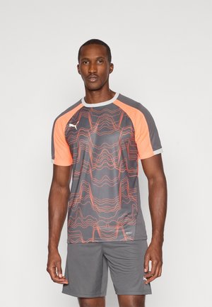 INDIVIDUALLIGA GRAPHIC - Sporta krekli - shadow gray/white/glowing red