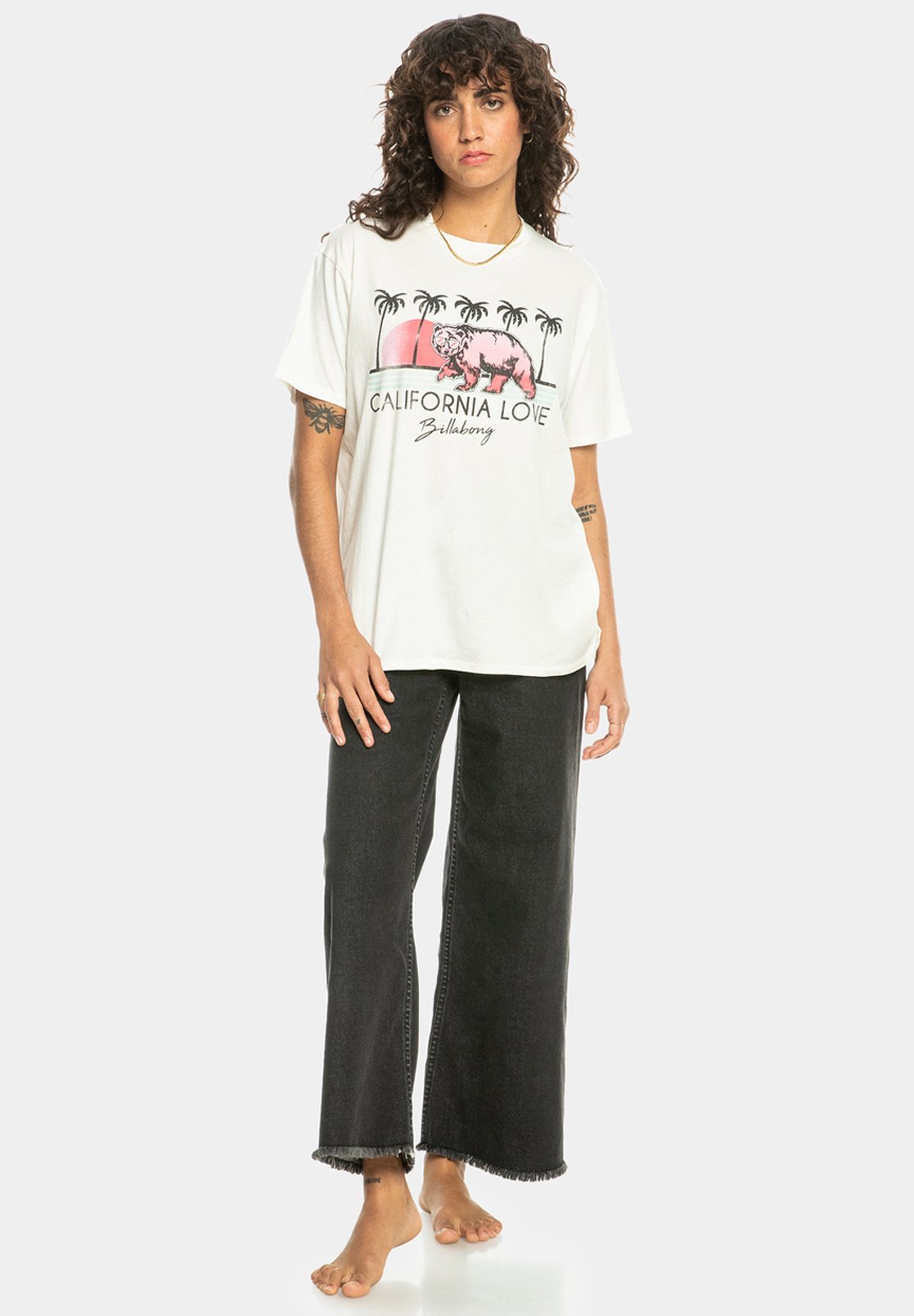 売れ筋商品|||ビラボン Tシャツ レディース トップス CALIFORNIA LOVE  - Print T-shirt - salt crystal Billabong CALIFORNIA LOVE - T-Shirt print - salt crystal