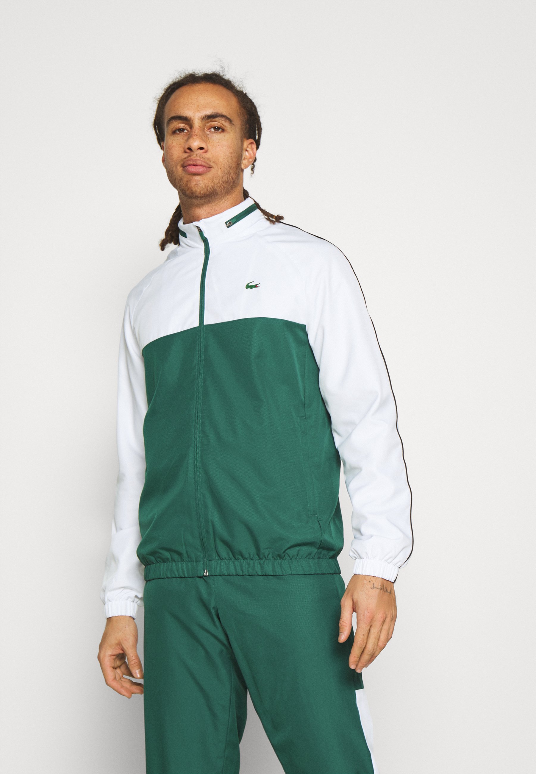 Lacoste Sport Track Suit Survetement Bottle Green White Black Vert Zalando Fr