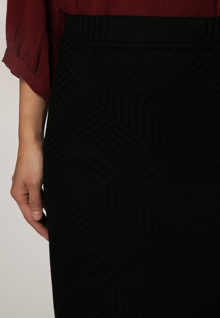 Jupe droite imprimé géométrique noir femme | Rakuten