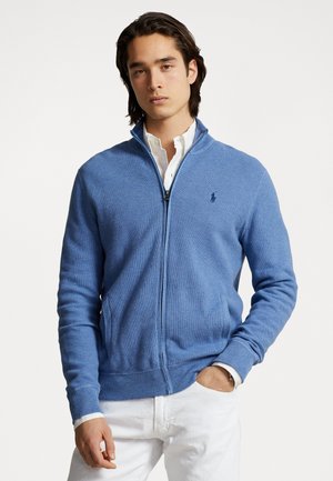 Polo Ralph Lauren MESH KNIT COTTON FULL ZIP SWEATER - Strickjacke - blue stone heather