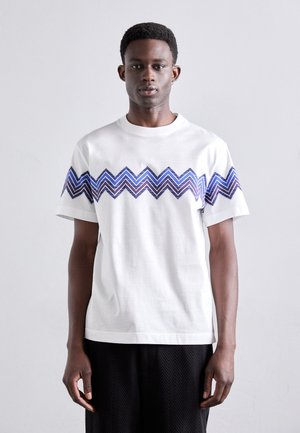 SHORT SLEEVE - T-shirt imprimé - white/blue