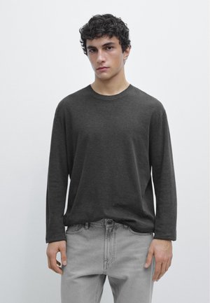 Massimo Dutti LONG SLEEVE MEDIUM WEIGHT - Longsleeve - dark grey