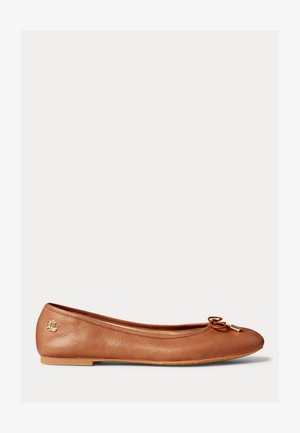 Lauren Ralph Lauren JAYNA LEATHER FLAT - Balerinke - deep saddle tan