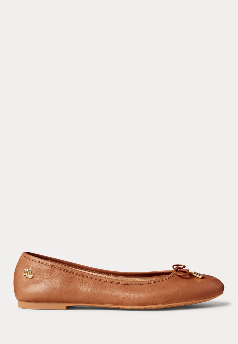 Lauren Ralph Lauren JAYNA LEATHER FLAT - Ballerine - deep saddle tan