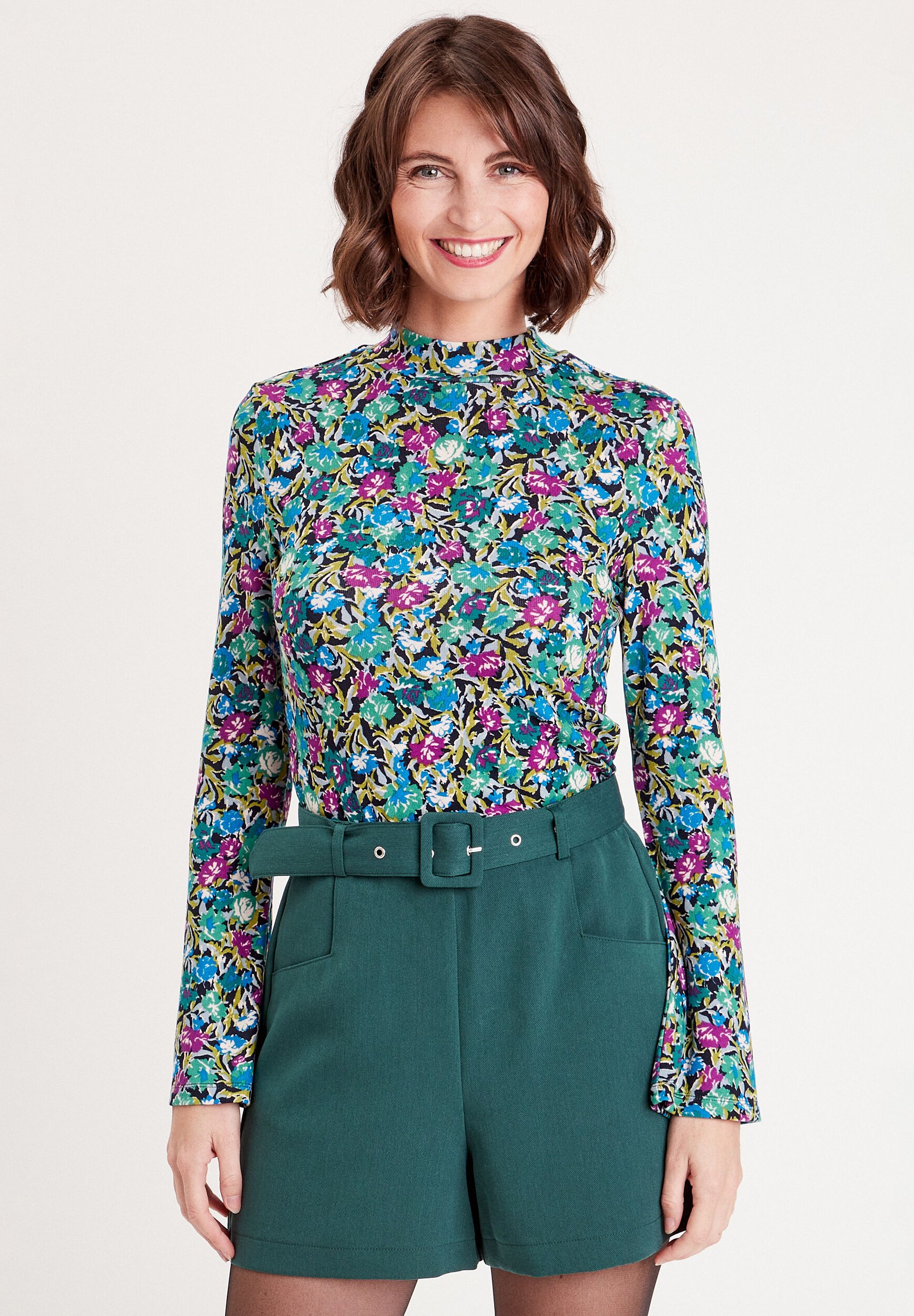 AYSDSKI Mädchen Sweatshirt Ohne Kapuze - Langarmshirt Mit Daumenlöchern & Stehkragen