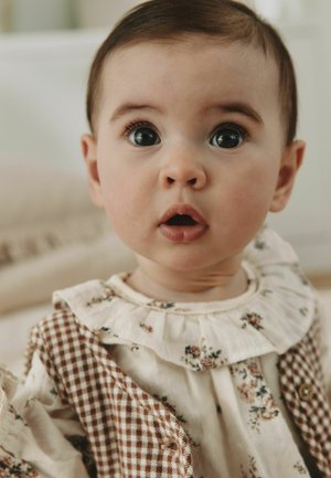 Next, WOVEN BABY DRESS, GILET AND TIGHTS 3 PIECE SET - Vest - ecru floral