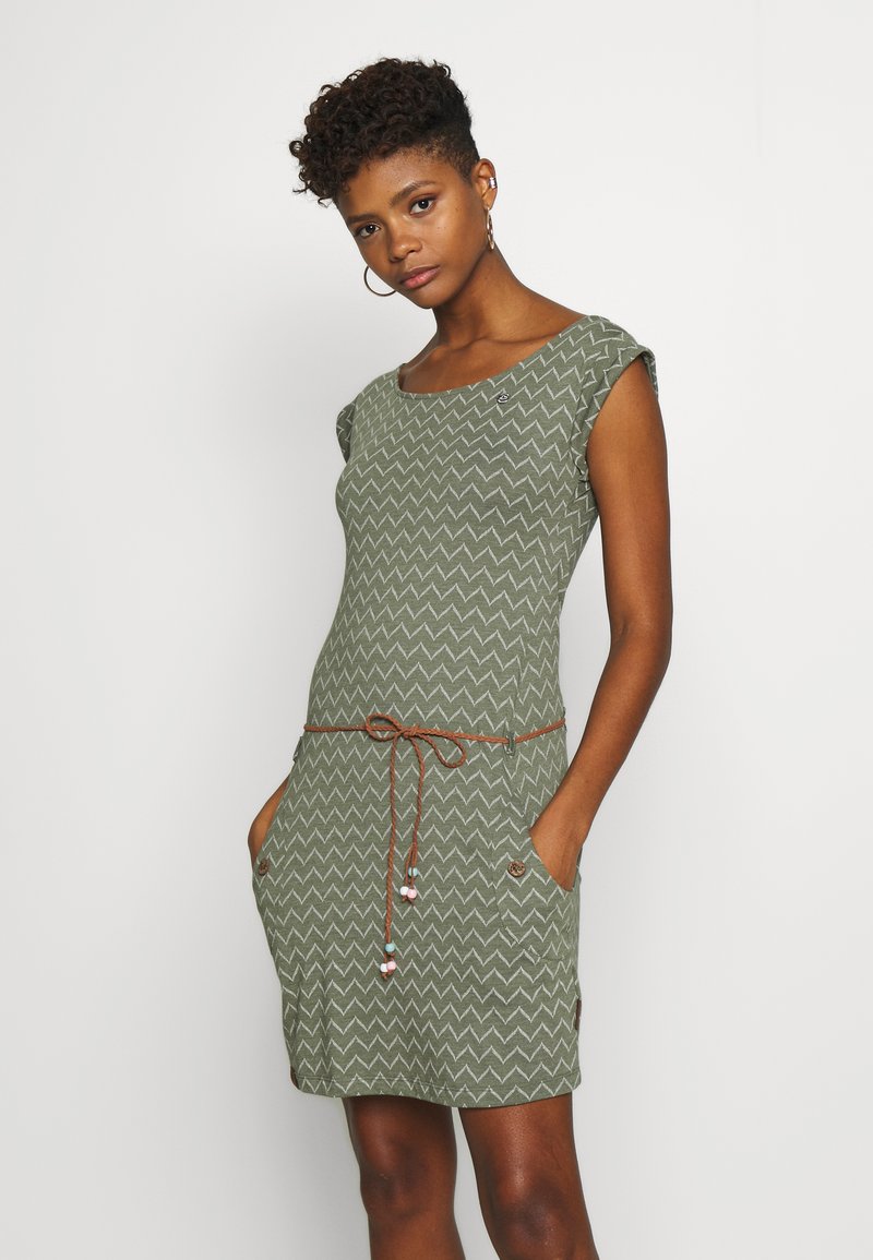 Ragwear TAG ZIG ZAG - Etuikleid - olive