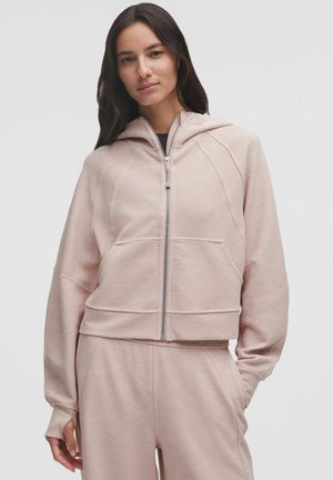 Bluză de molton cu fermoar - heathered mink berry