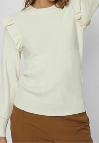 VILA Stickad tröja - off-white