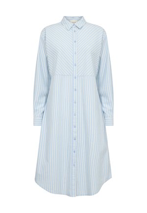 Cream, CRNADELA BUTTON WITH COLLAR - Skjortekjole - clear blue stripe