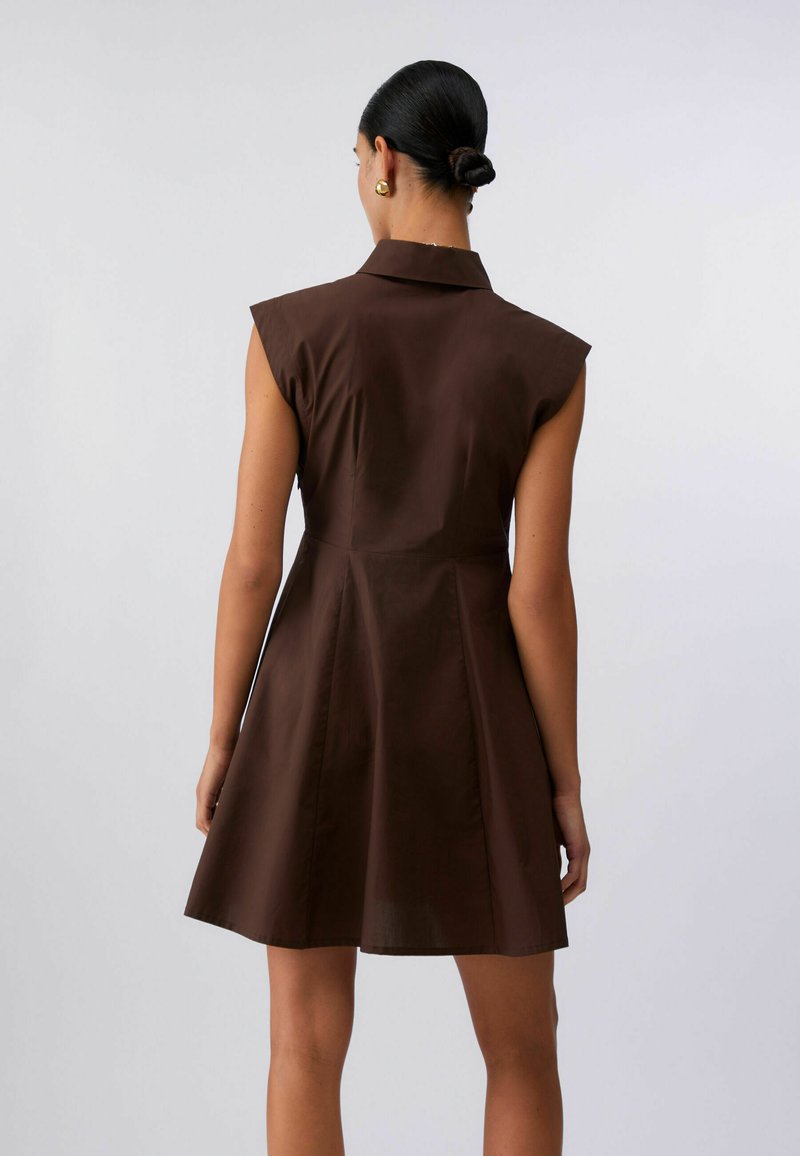 liu jo brown dress LIU JO SHORT POPLIN - Day dress - Brown/cognac Select Style:CARROT OIL LEAVE IN CONDITIONER 390g The fluid silhouette and colour: duck-egg-short-sleeve-ring-detail-wrap-midi-dress Oudiya Girls Mesh Puff