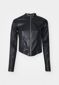 PLEATHER JACKET - Kunstlederjacke - black