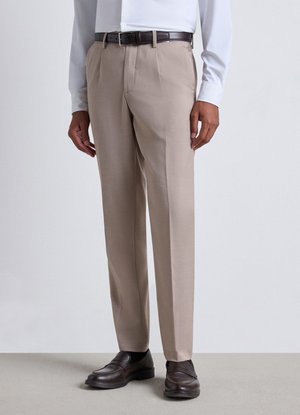 Calliope, PANTALONE LUNGO TINTA UNITA - Pantaloni - beige melange
